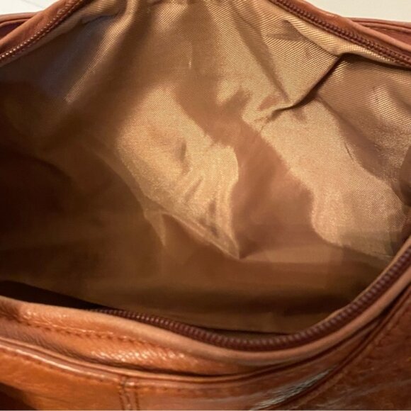 OSGOODE MARLEY BAG SHOULDER BROWN LEATHER SOFT TEXTURED SMOOTH ZIP TOP - Picture 10 of 13